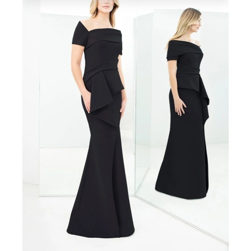 Alexander by Daymor Navy Blue Gown Size 10 Mother Of Bride Dress Off Shoulder